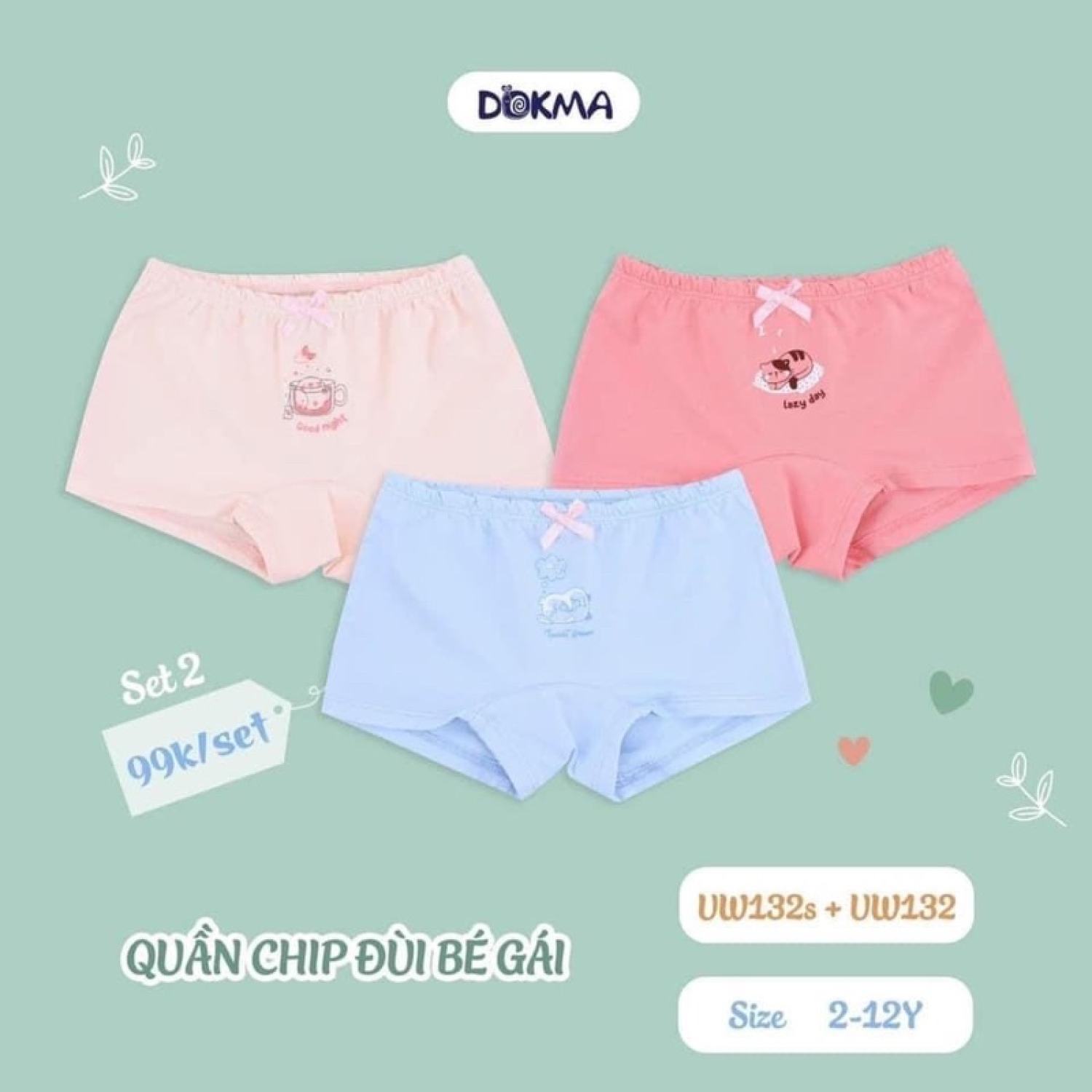 set 3 chíp đùi dokma cho bé siêu mềm (2-12 tuổi)