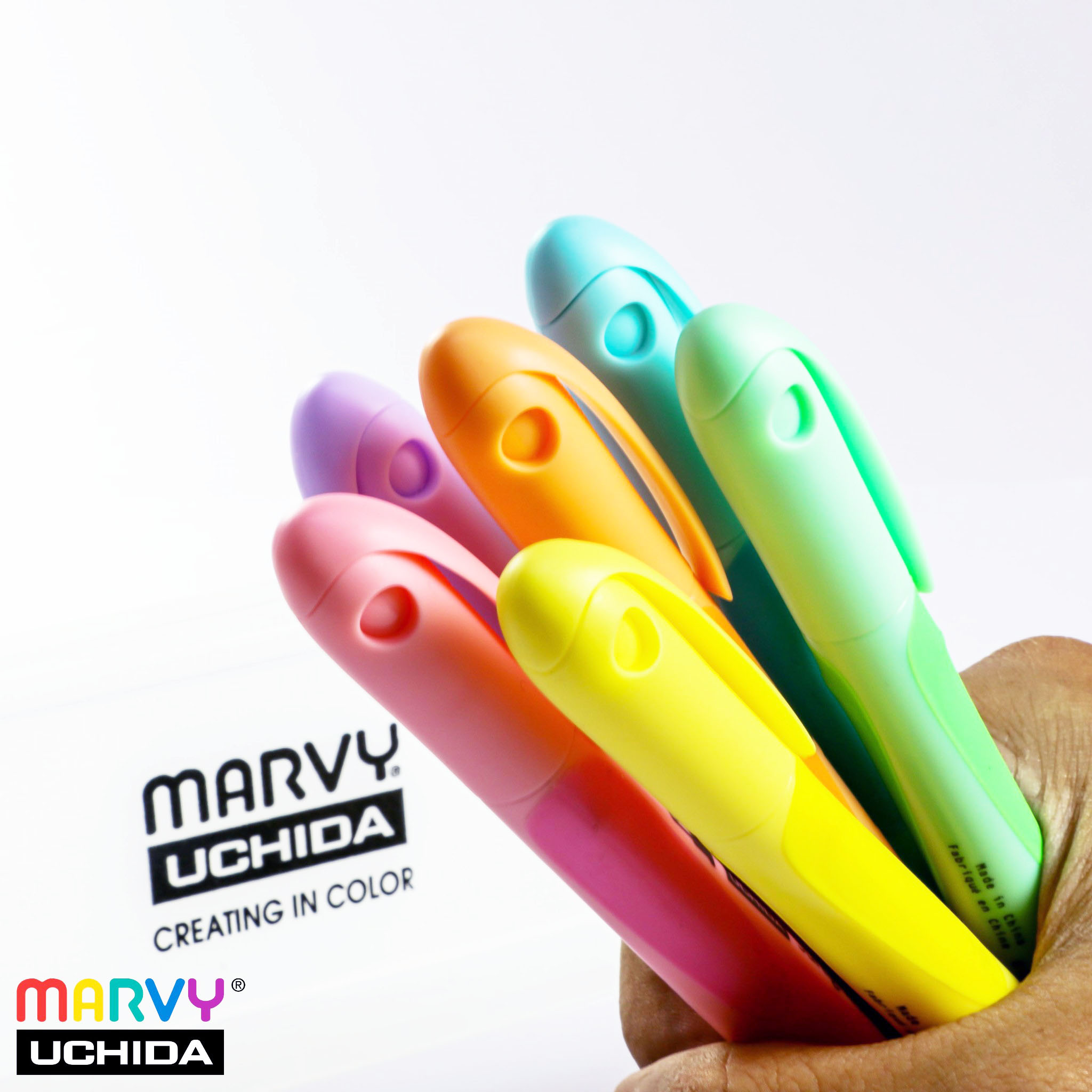 Set 6 bút đánh dấu Highlight Marvy Tone Màu Pastel