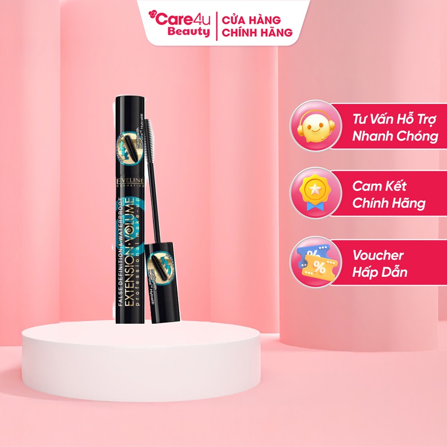 Mascara Eveline Extension Voolume không lem, dày và dài mi 10ml