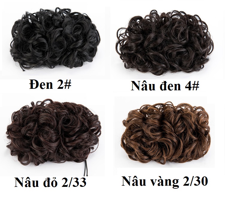 Tóc giả búi phu nhân, búi xoăn B913, tóc giả nữ