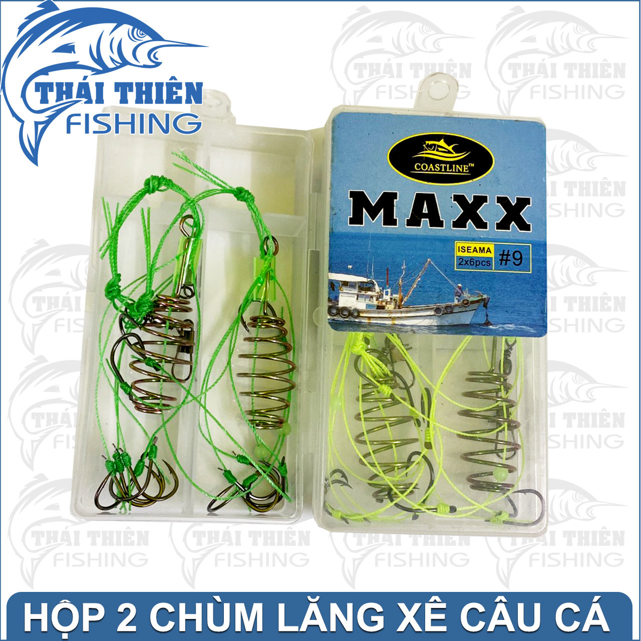 Hộp 2 Bộ Lưỡi Câu Lăng Xê Câu Cá Maxx Tóm Sẵn