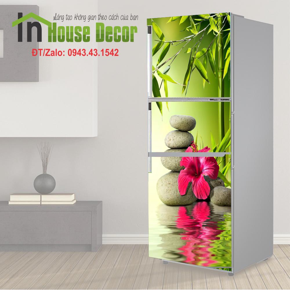 Decal dán tủ lạnh Spa Hoa do - Decal dán tủ lạnh máy giặt kệ tường tủ quần áo, decal dán, giấy dán, trang trí nội thất, giấy dán nội thất, trang trí nhà cửa