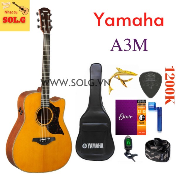 Guitar Acoustic Yamaha A3M Tích hợp PickUP SRT System 63 - Phân Phối Sol.G