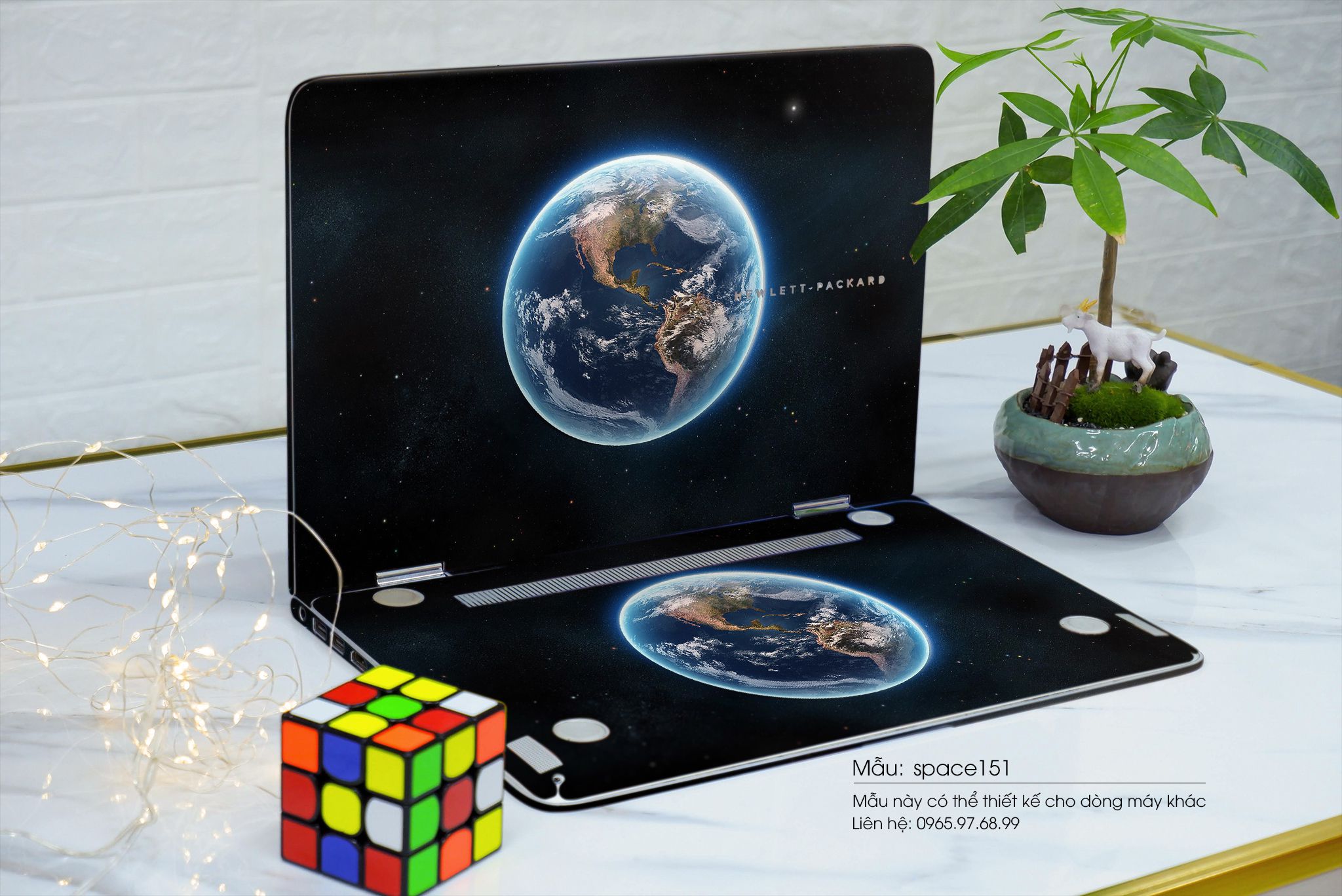 Decal Skin dán Laptop HP mẫu không gian (inbox mã máy cho shop)