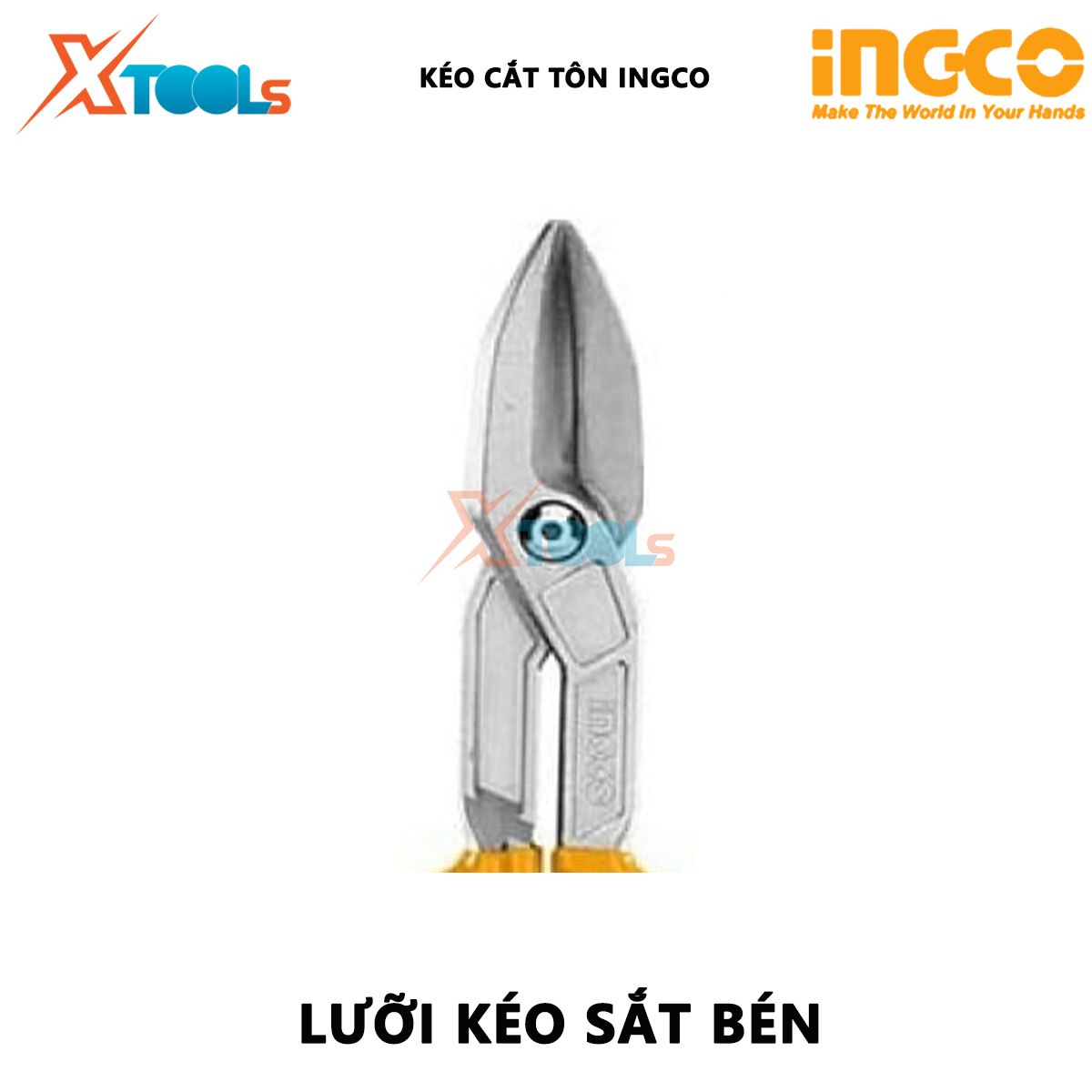 Kéo cắt tôn nhỏ INGCO | kéo cắt thép đa năng Size:10-12" Chất liệu: thép không gỉ dùng để cắt tôn, cắt nhựa, cao su hoặc dây đồng lưới