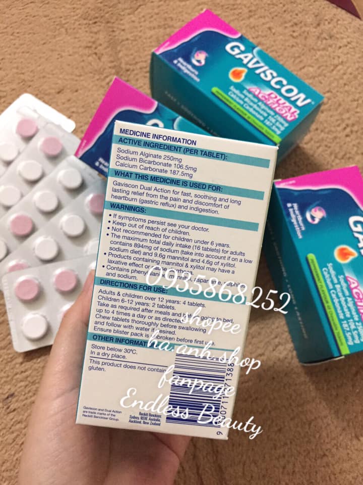 Gaviscon 48 viên giảm triệu chứng đau dạ dày