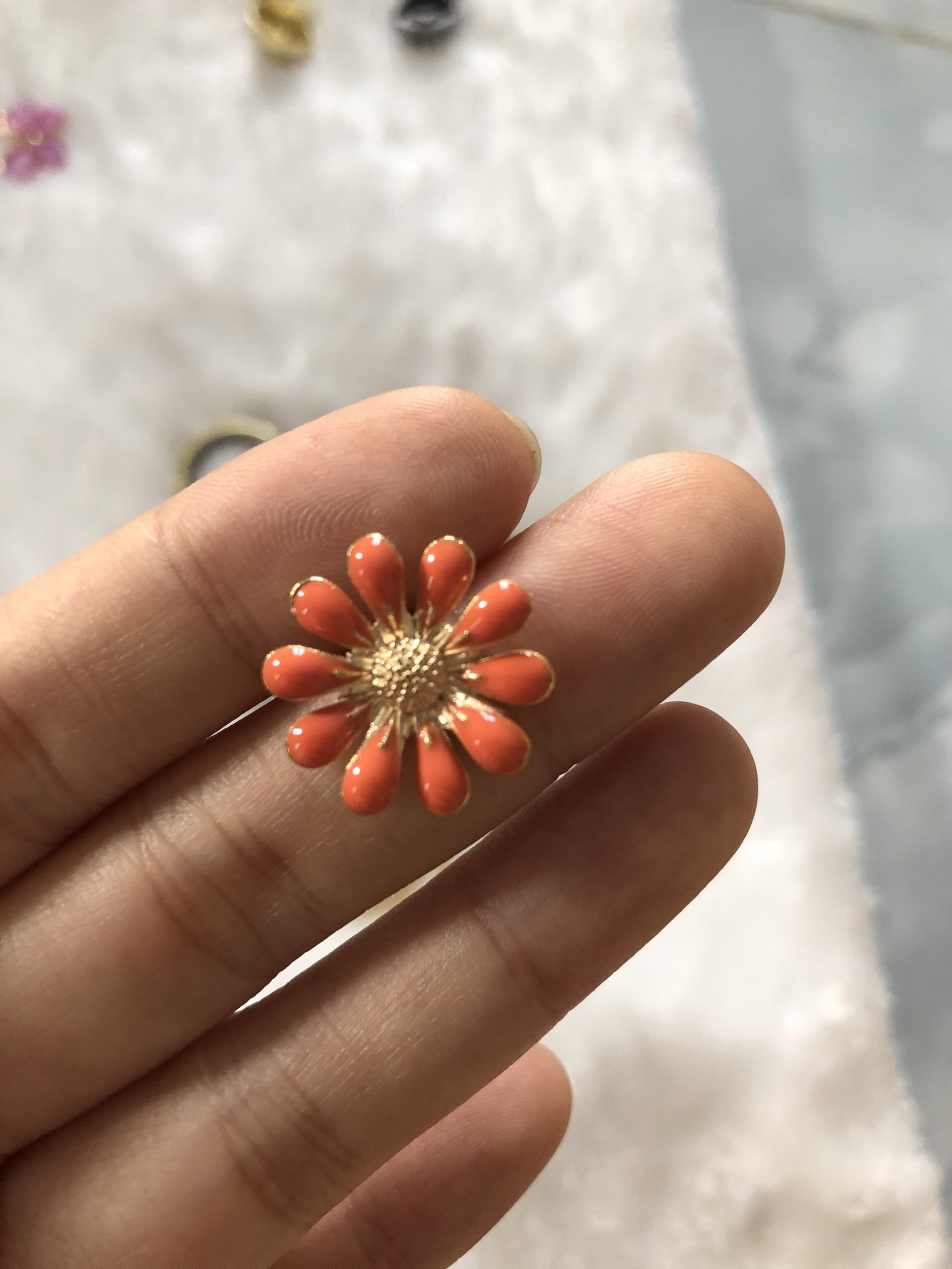 1.8cm Metal Chrysanthemum Flower Used to Decorate Handbags (4K/Piece)