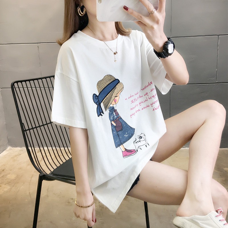 ÁO THUN TRẮNG IN HÌNH CÔ GÁI NICE
