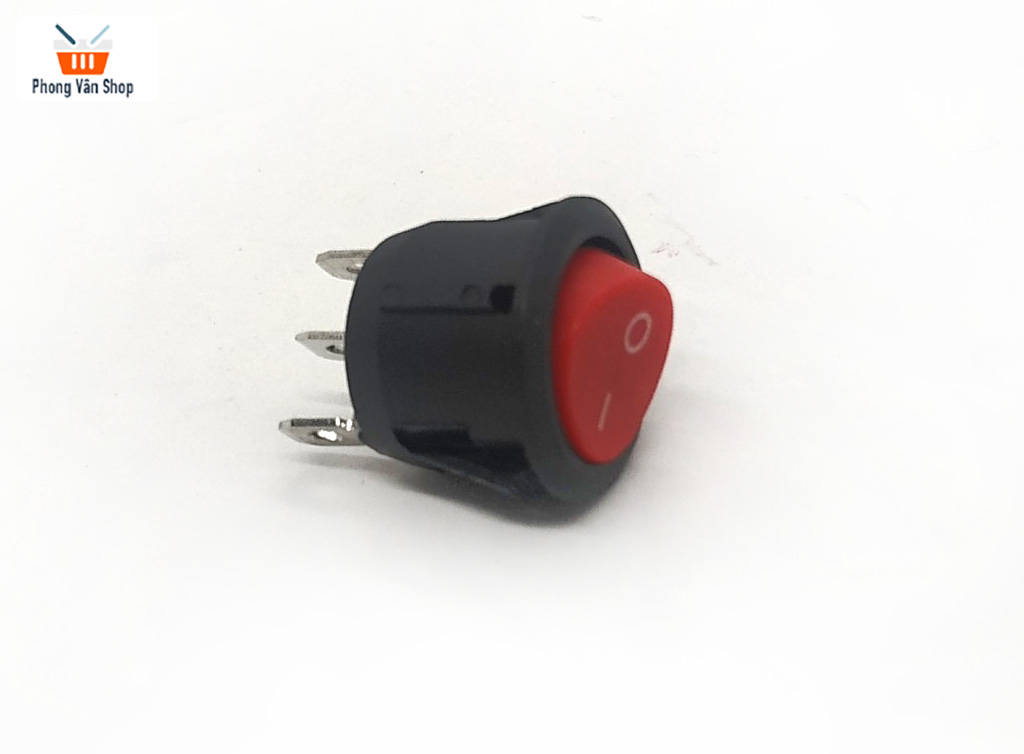 5 Công tắc bập bênh tròn đỏ - ON-OFF - 2 chân - mẫu 2