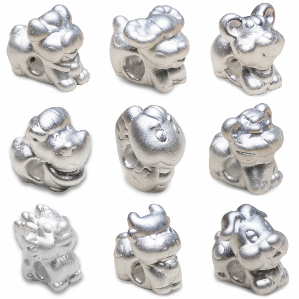 ANCARAT - Charm 12 Con giáp bạc -  tết vòng tay Handmade