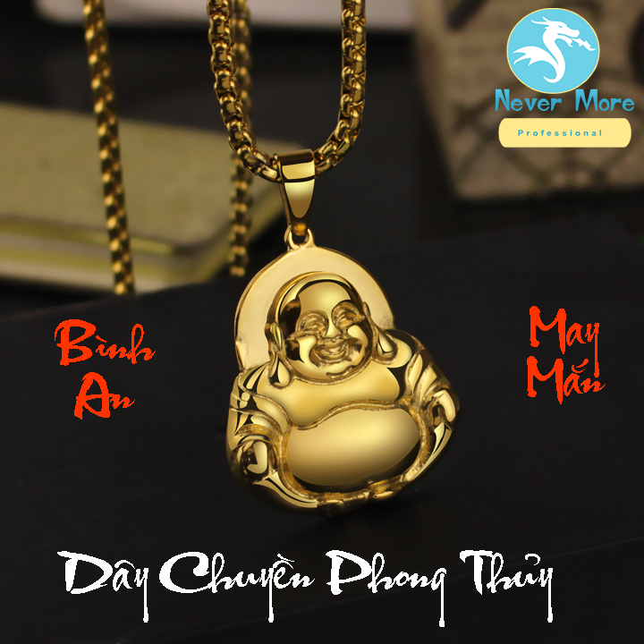 Dây chuyền phật di lặc to inox cao cấp mạ vàng - bền màu, đẹp, sang trọng - ý nghĩa trường thọ