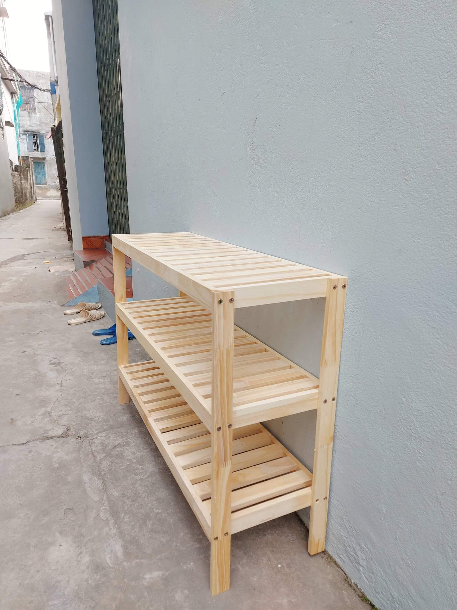 Kệ để đồ bằng gỗ 3 tầng 80cm