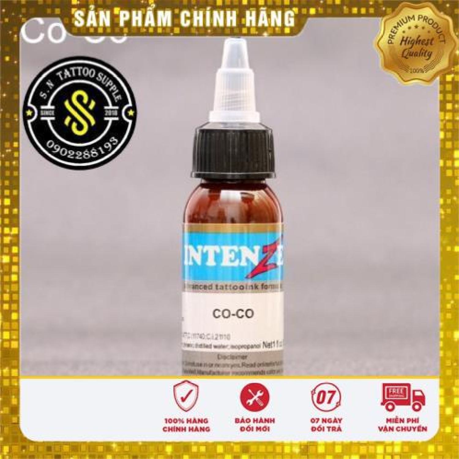 💗FREESHIP💗 Mực xăm hình màu Nâu Coco 30ml 1oz.