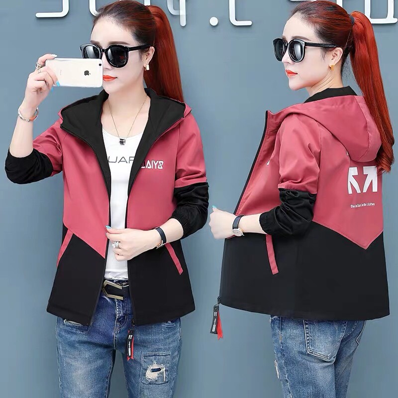 [HCM]ÁO KHOÁC DÙ NỮ PHỐI MÀU LẠ MẮT SIÊU CUTE TT44