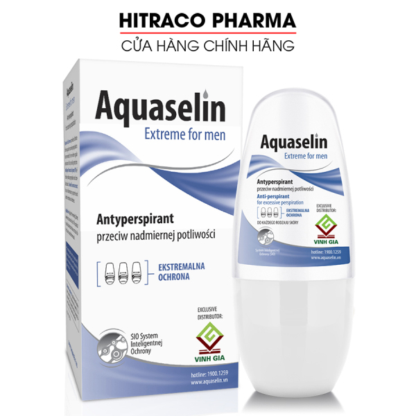 Aquaselin for men 50ml Lăn khử mùi không mùi cho nam - Dùng cho mọi loại da cao cấp
