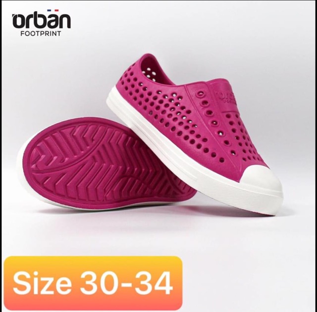 [Chính hãng] Giày nhựa lỗ nam nữ đi mưa đi biển Urban Footprint D2001 siêu nhẹ, chống nước - Xanh đế trắng