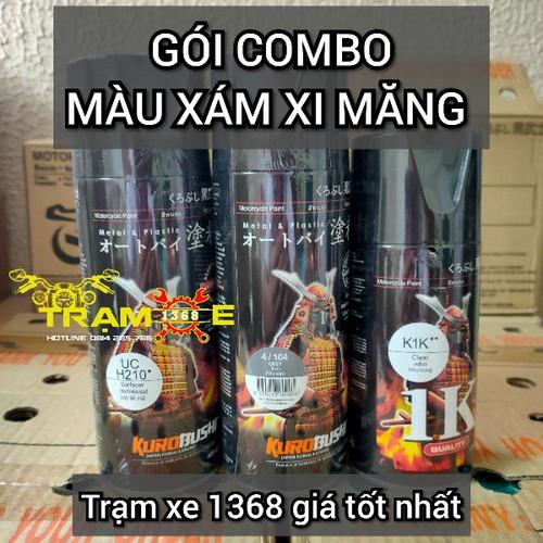 SƠN SAMURAI COMBO SƠN MÀU XÁM XI MĂNG GỒM 3 CHAI - Trạm Xe 1368 dễ dàng sử dụng dành cho mọi dòng xe