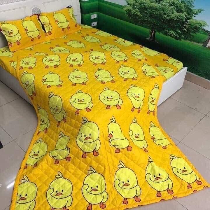 Chăn Hè Cotton Chần Bông Mẫu Vịt Vàng