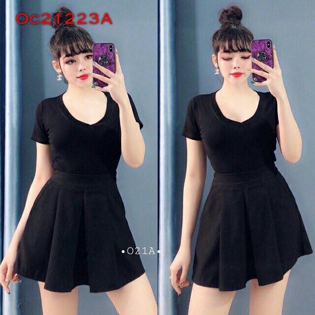 Áo Cổ Tim Tay Ngắn
