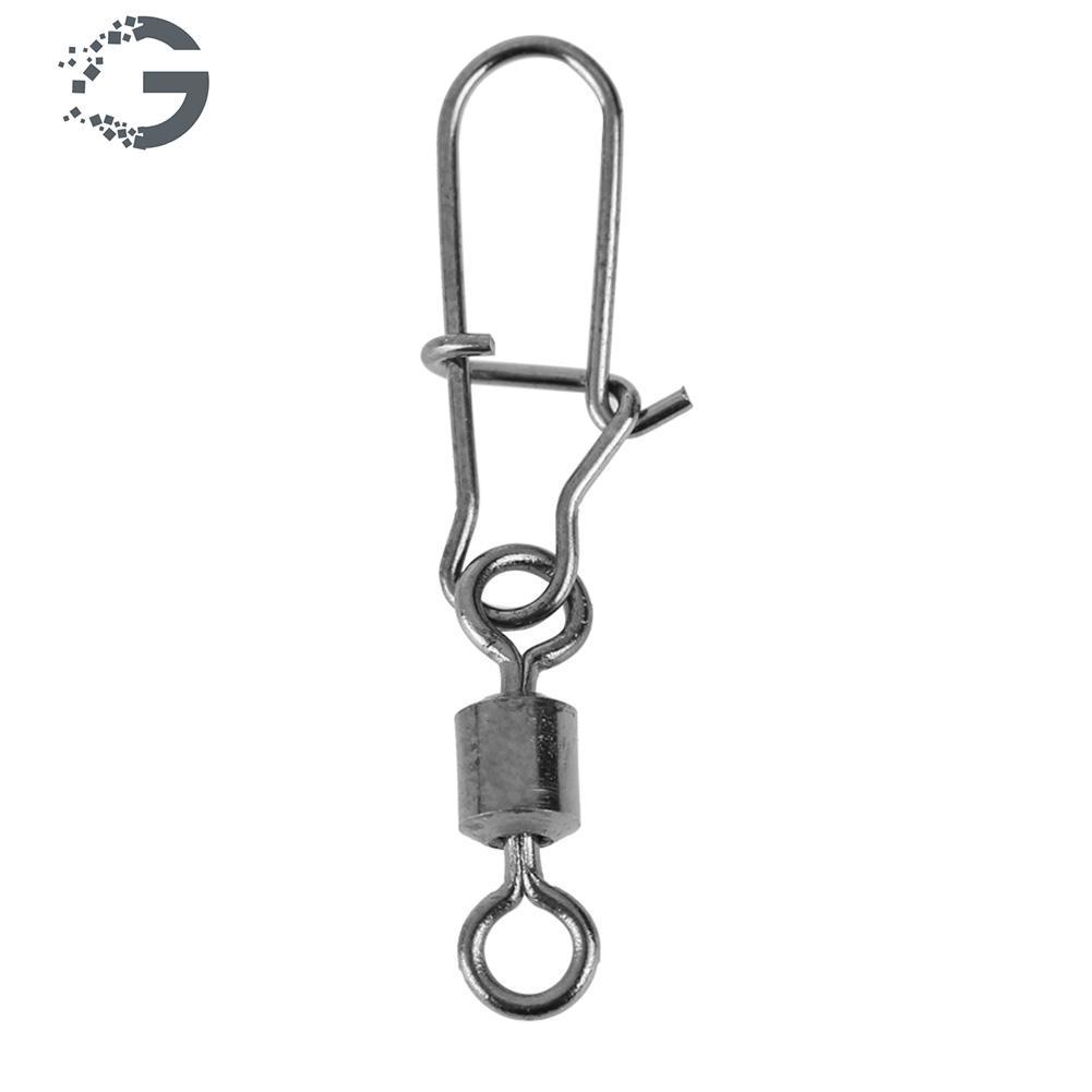 50pcs Fishing Connector Pin Swivel Metal Snaps Fishhook Lure Tackle Kit