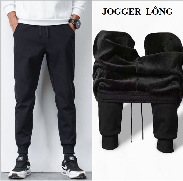 Quần Jogger Nam Lót Lông, thể thao mua đông, Giữ Nhiệt ấm áp, Khỏe Khoắn, Lịch Lãm, Có bigsize 90KG