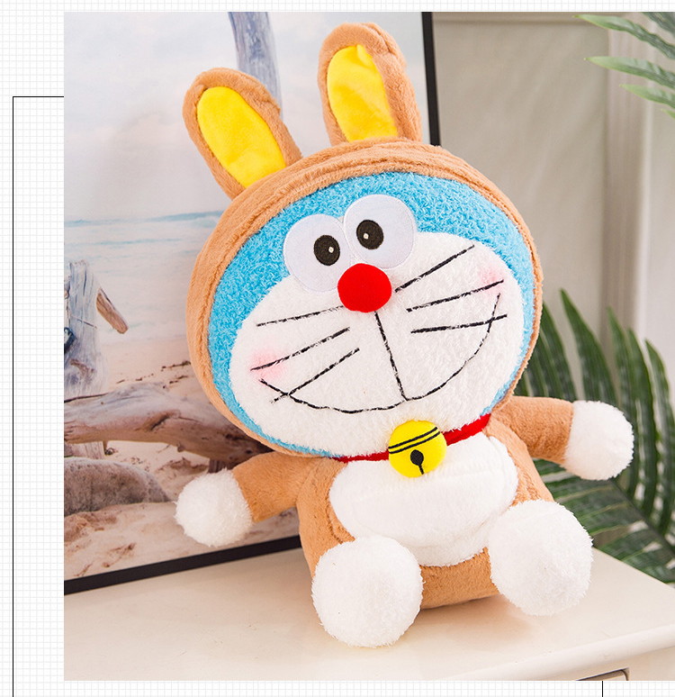 Gấu bông doremon (doraemon) lông xù cosplay thỏ hồng, thỏ nâu, beo (30cm---50cm) hàng nhập loại 1, chất lượng cao
