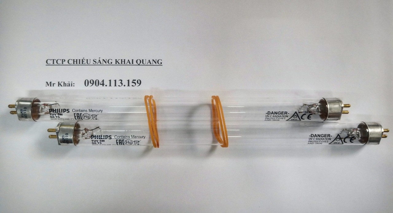 Combo 2 bóng uv 6w philips tuv 6w g6 t5