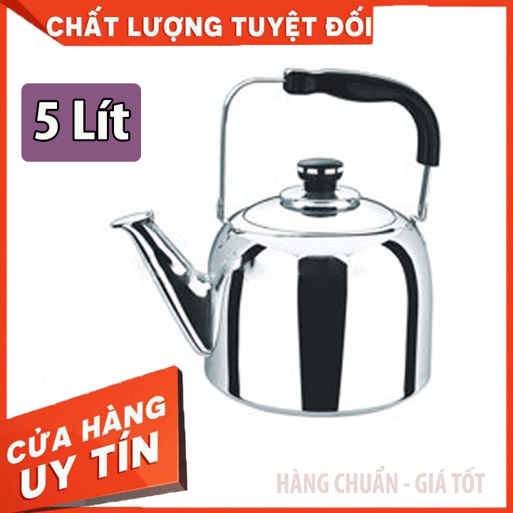 [HÀNG SẴN HCM] [LOẠI LỚN 5 LÍT] Ấm đun nước inox 304 5 lít  Cao cấp