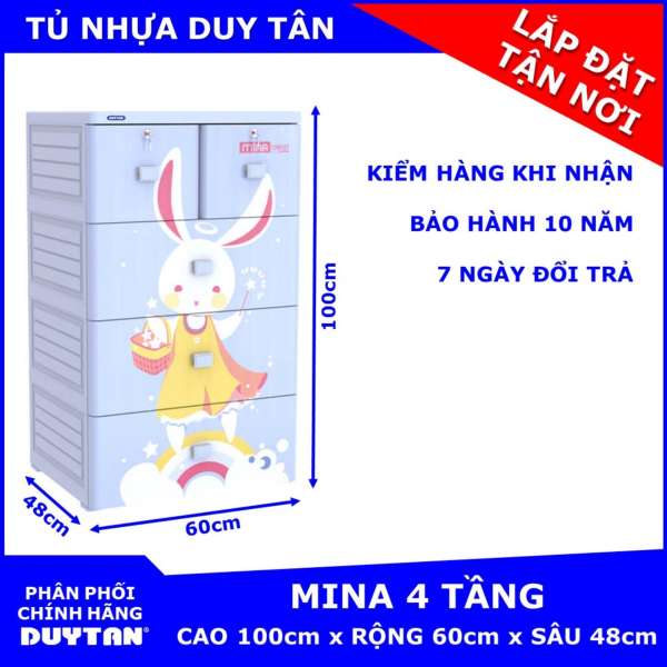 Tủ nhựa cao cấp Duy Tân MINA 5 tầng (Dương Thỏ)