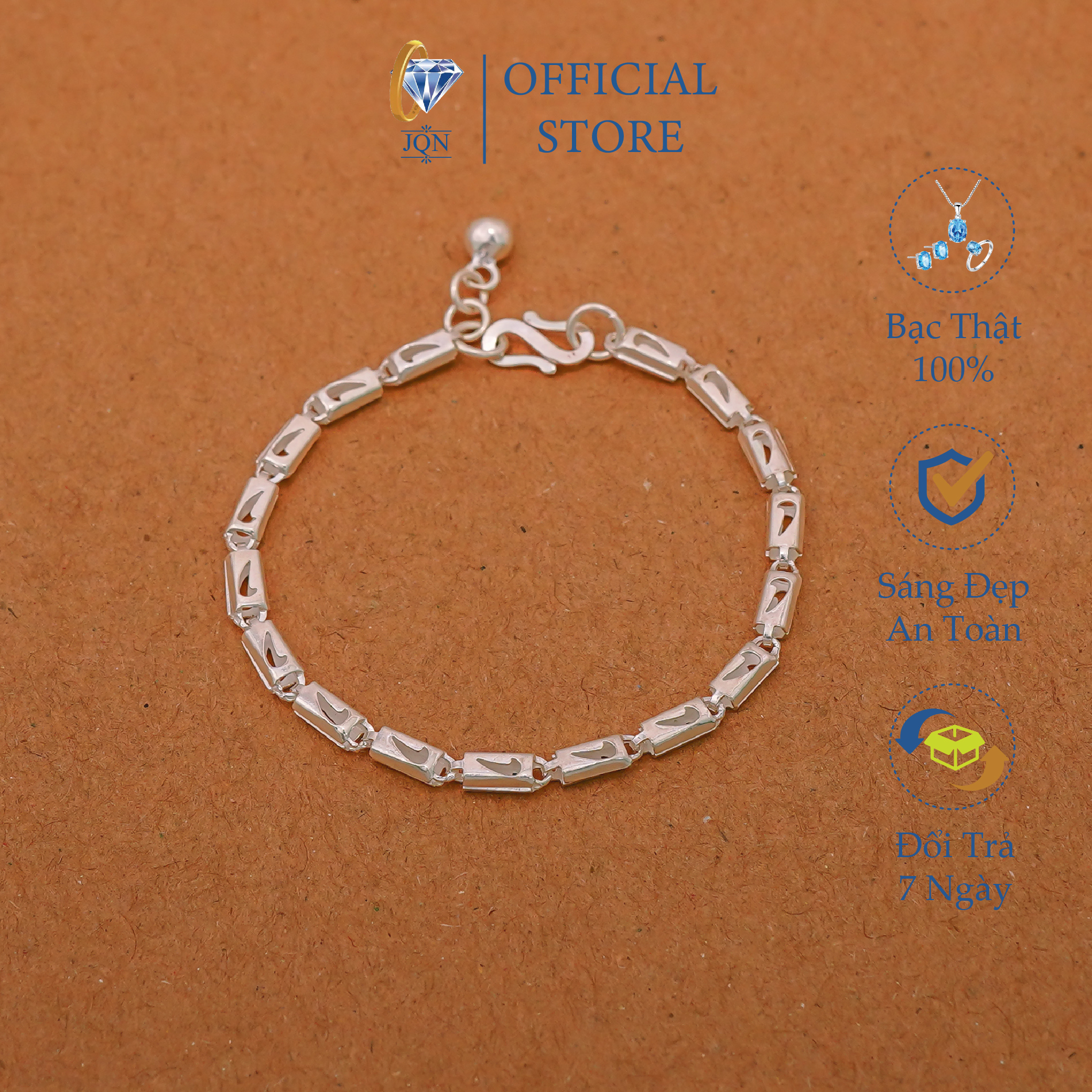Lắc tay bạc cho bé trai vòng bạc ta trang sức trẻ em jqn b06