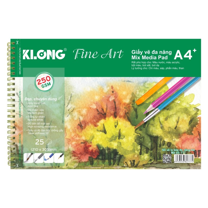 Vở vẽ màu nước A4 250gms