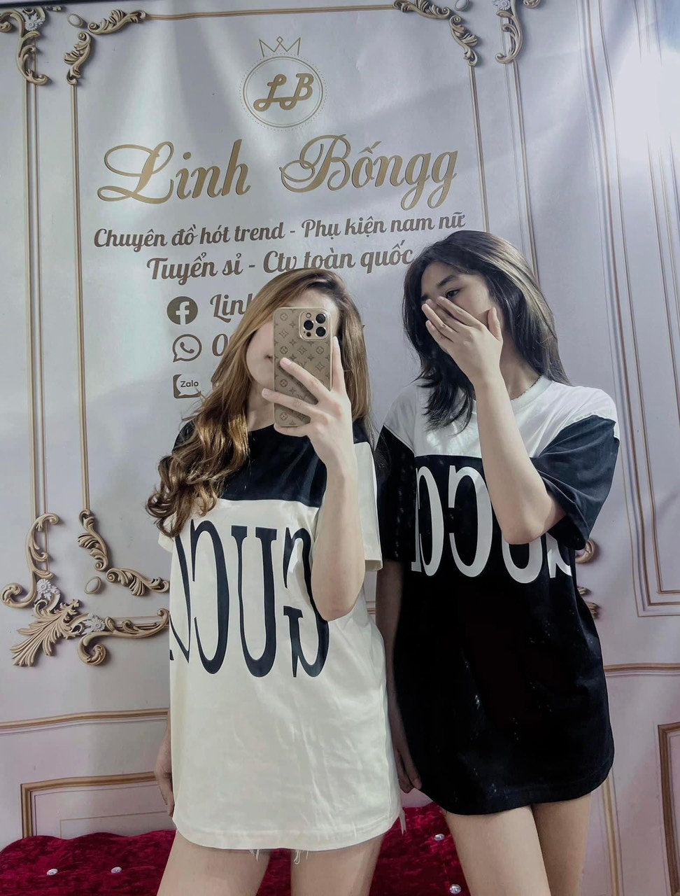 Áo thun gân phối thân g.u xì Chất cotton, Form áo unisex nam nữ đều mặc được.ln