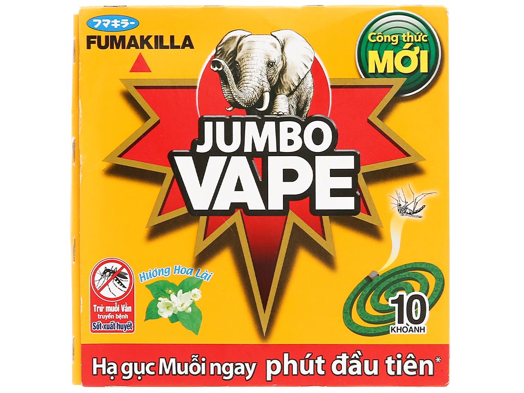 Combo 5 hộp nhang muỗi Jumbo hương Lài 10 khoanh/hộp diệt muỗi ngay phút đầu tiên - nhang đuổi trừ muỗi JumboVape Jasmine