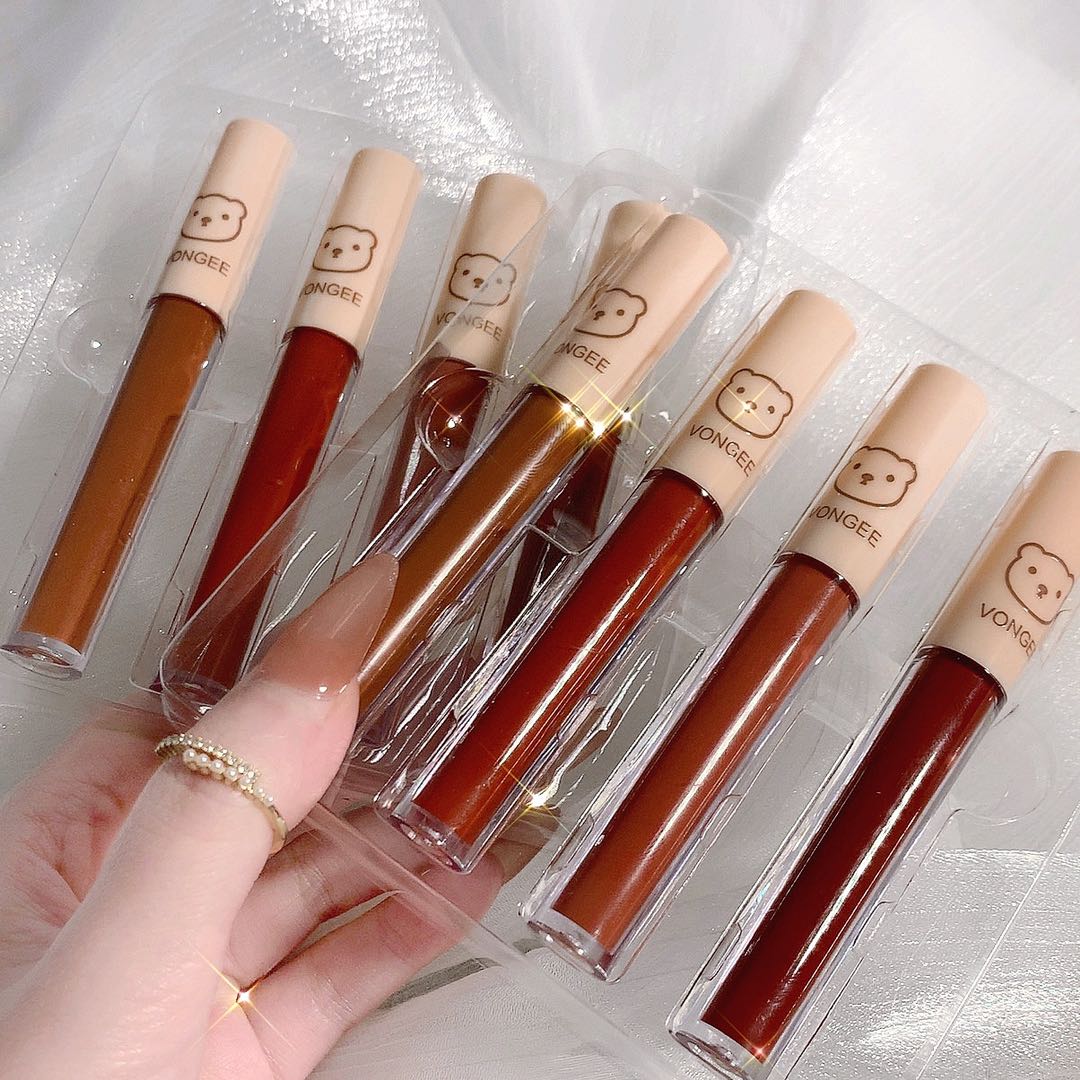 Set 4 Son Kem Lì VONGEE Gấu Nâu