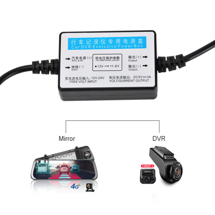 Direct plug mini USB dash camera power cord 5V 3A battery charger-direct power cord
