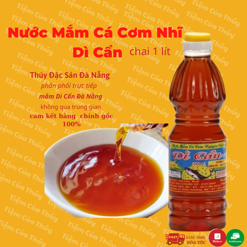1Lit Nước Mắm Dì Cẩn- Nước Mắm Cá Cơm Dì Cẩn Đặc Biệt