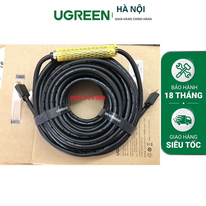 Dây hdmi 1.4 thuần đồng 19+1 dài 15m - 50m ugreen hd104