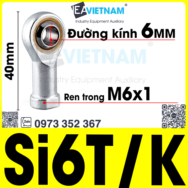 Vòng bi mắt trâu M6 6mm Si 6 T/K , Ổ bi mắt trâu 6mm , Khớp cầu nối trục đảo
