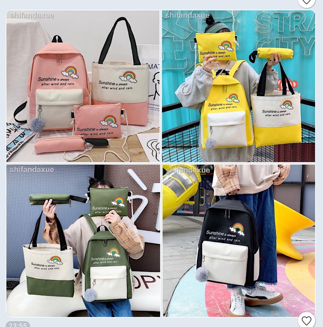 [HCM]Balo Set 4 Món Cầu Vòng