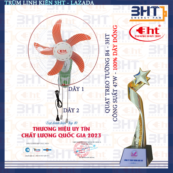 Quạt treo tường B4 - 47W - 220V - 3HT