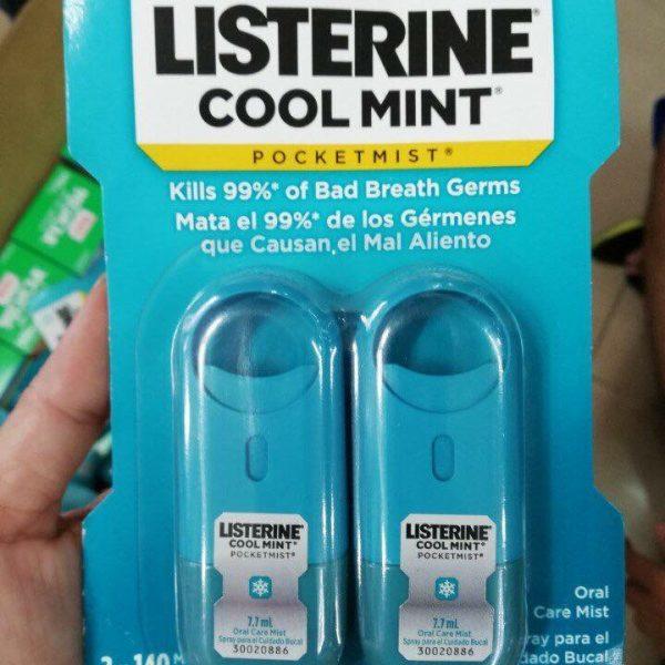 Xịt Thơm Miệng Listerine Pocket Mist (2x7.7ml) - Cool Mint