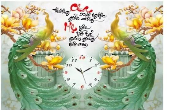 Tranh đính đá cha mẹ cao cấp lv157
