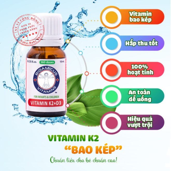 Bioamicus vitamin D3K2 nhập khẩu chính hãng Canada 10ml