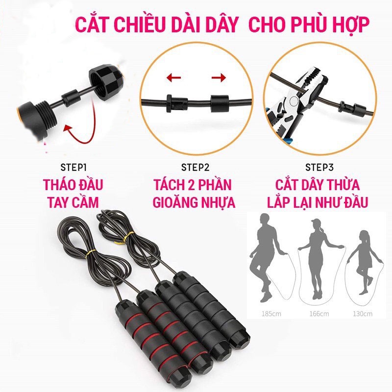 Dây nhảy giảm cân đốt mỡ bụng lõi thép đàn hồi tập thể dục gym muay thái tại nhà