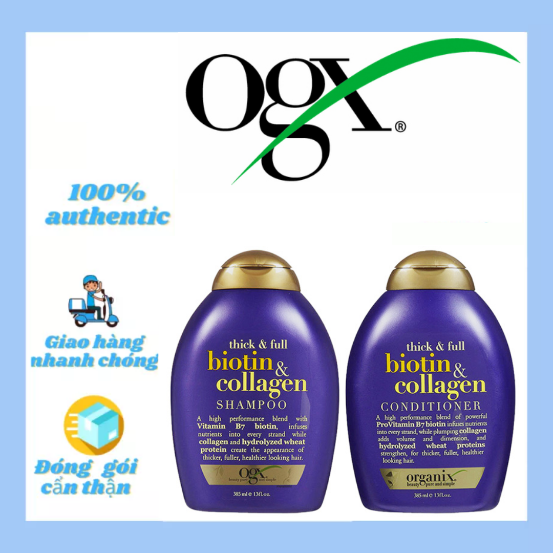 [HCM][Bán Cặp & Lẻ] Dầu Gội + Xả Biotin & Collagen OGX - (385ml)