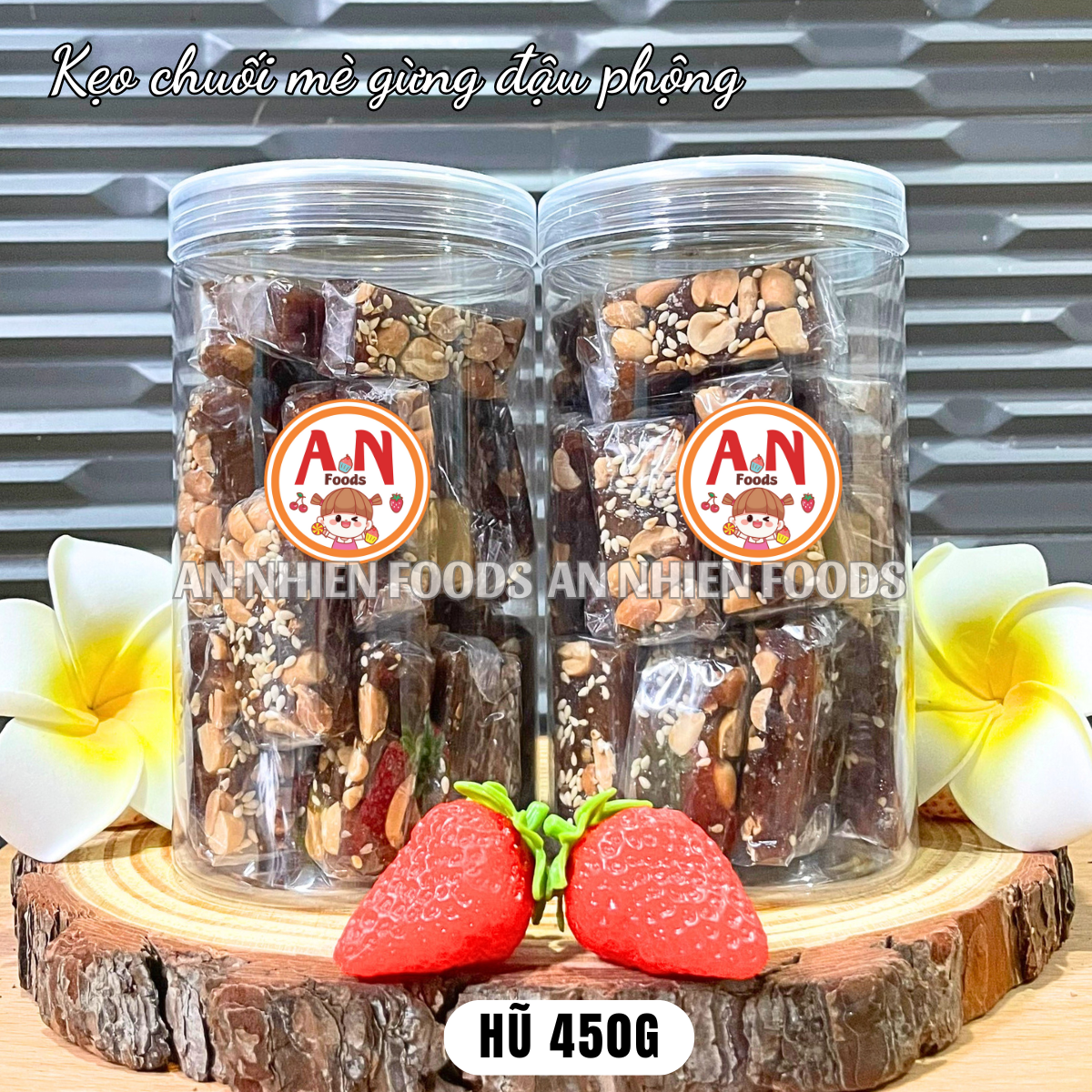 Kẹo chuối mè gừng đậu phộng
