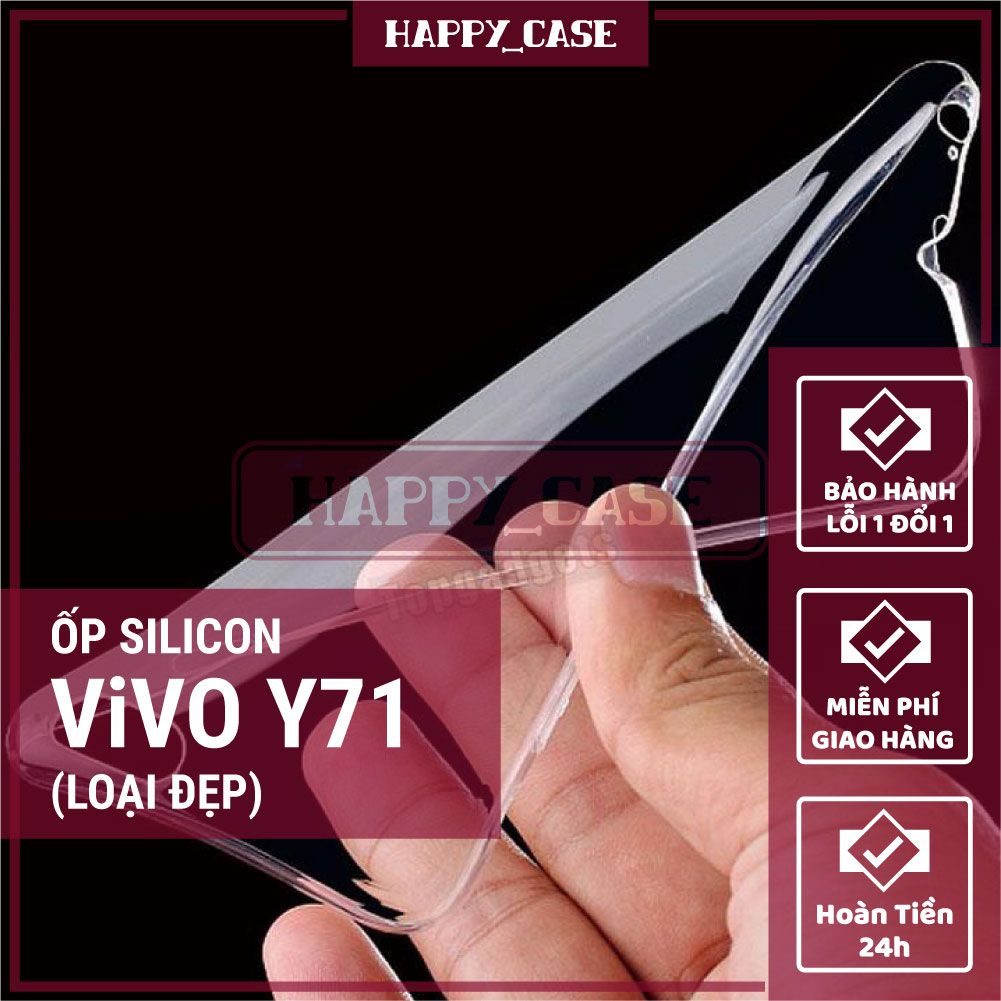 Ốp lưng điện thoại vivo y71 thin transparent silicon