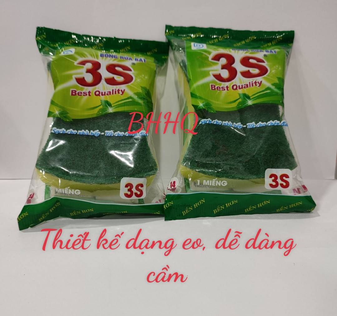 Combo 2 miếng rửa chén bát 2 mặt siêu sạch 3S