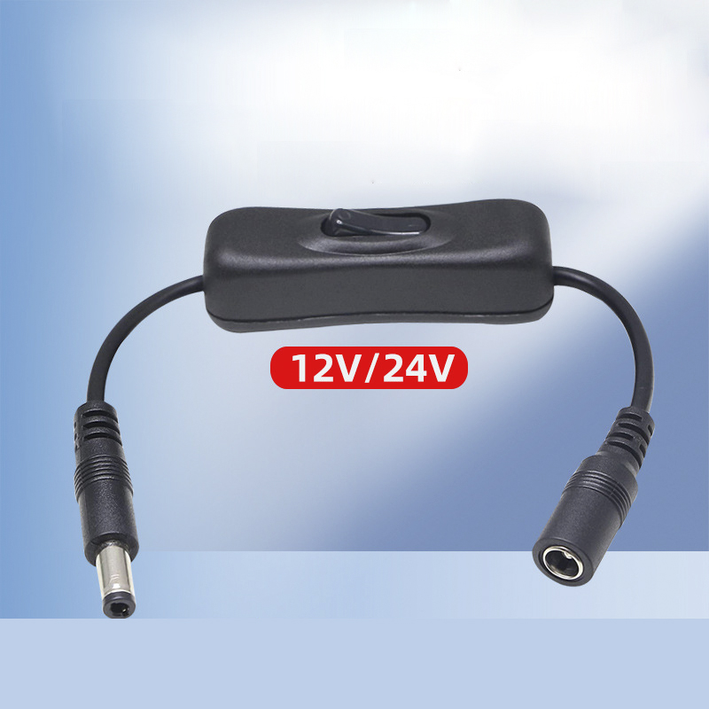Công tắc bật / tắt nguồn dc 12v đầu đực 2.1mm / đầu cái 5.5mm