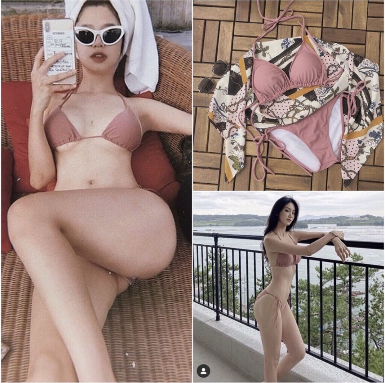 Bikini 2 mảnh màu hồng đất cực xịn.